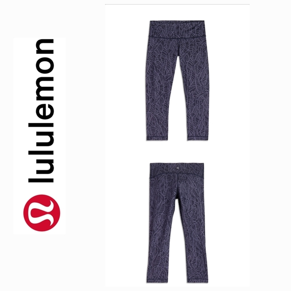 lululemon athletica Pants - Lululemon‎ Wunder Under Crop Luxtreme in Pretty Palm Cadet Greyvy